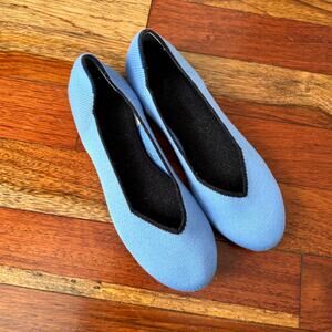 Rothy's Wool Rounded Toe Blue Ballet Flats Women's Size US 9.5